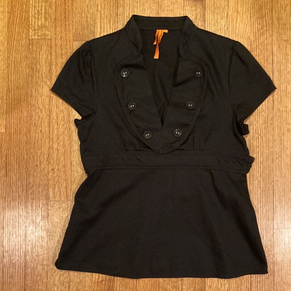 BCBG Generation Black Cotton Top Size Medium - Picture 9 of 11